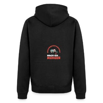 Santa Claus Christmas Party Sloth - Unisex Premium Organic Zip Hoodie - black - Back - Nico (187cm)