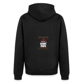 Weihnachten Weihnachtsmann Hundepapa - Unisex Premium Bio Zip Hoodie - Schwarz - Hinten - Nico (187cm)