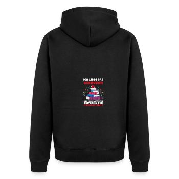 Santa Claus Christmas Reading Books - Unisex Premium Organic Zip Hoodie - black - Back - Nico (187cm)