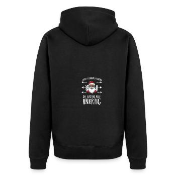 Lieber Weihnachtsmann Die Waren Alle Unartig - Unisex Premium Bio Zip Hoodie - Schwarz - Hinten - Nico (187cm)