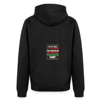 Père Noël Noël laid Noël - Veste à capuche bio Premium Unisexe - noir - Dos - Nico (187cm)