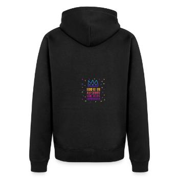 Karnevalskostüm Fasching Karneval - Unisex Premium Bio Zip Hoodie - Schwarz - Hinten - Nico (187cm)