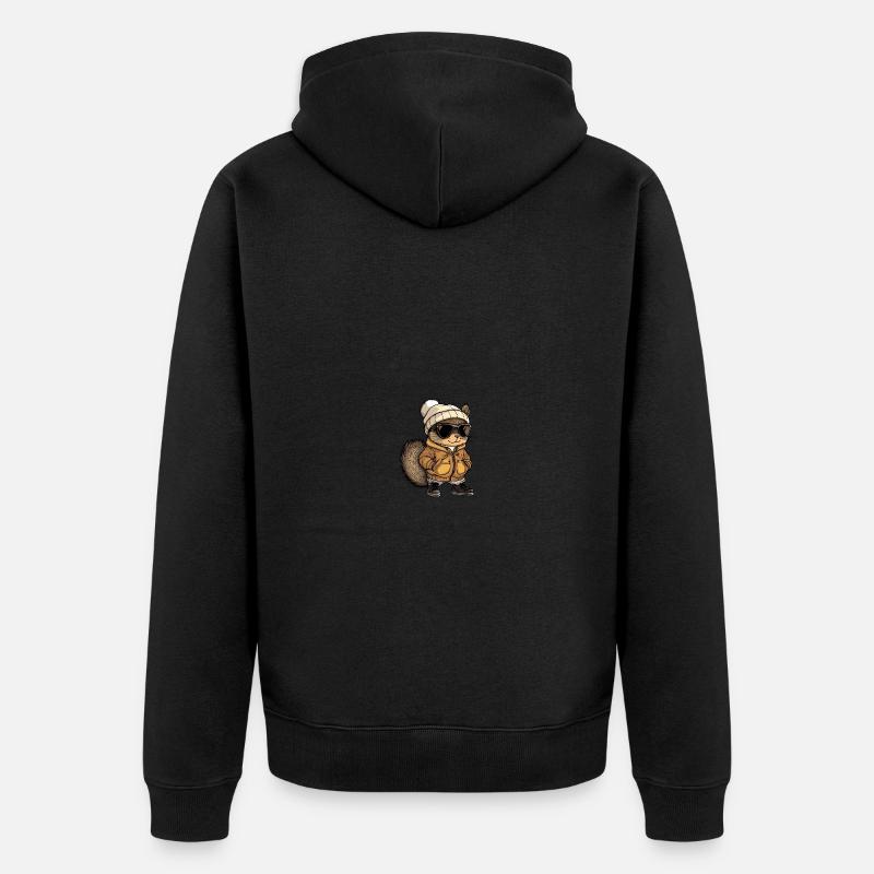 Écureuil Hiver - Veste à capuche bio Premium Unisexe - noir