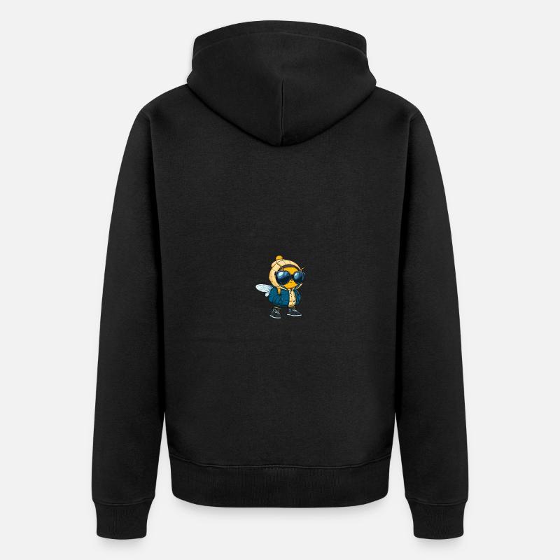 Bande dessinée d’hiver abeille - Veste à capuche bio Premium Unisexe - noir