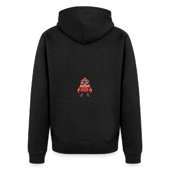 Krebs Krabbe Winter Comic - Unisex Premium Bio Zip Hoodie - Schwarz - Hinten - Nico (187cm)