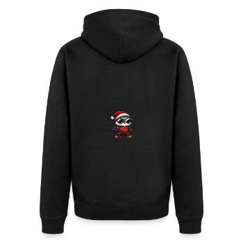 Eule Weihnachten Cool X-Mas - Unisex Premium Bio Zip Hoodie - Schwarz - Hinten - Nico (187cm)