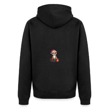 Cadeaux de bande dessinée de Noël guépard - Veste à capuche bio Premium Unisexe - noir - Dos - Nico (187cm)