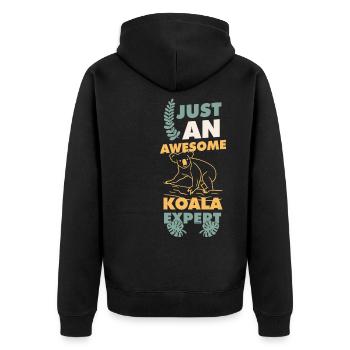 Koala Expert Child Baby Gift - Unisex Premium Organic Zip Hoodie - black - Back - Nico (187cm)
