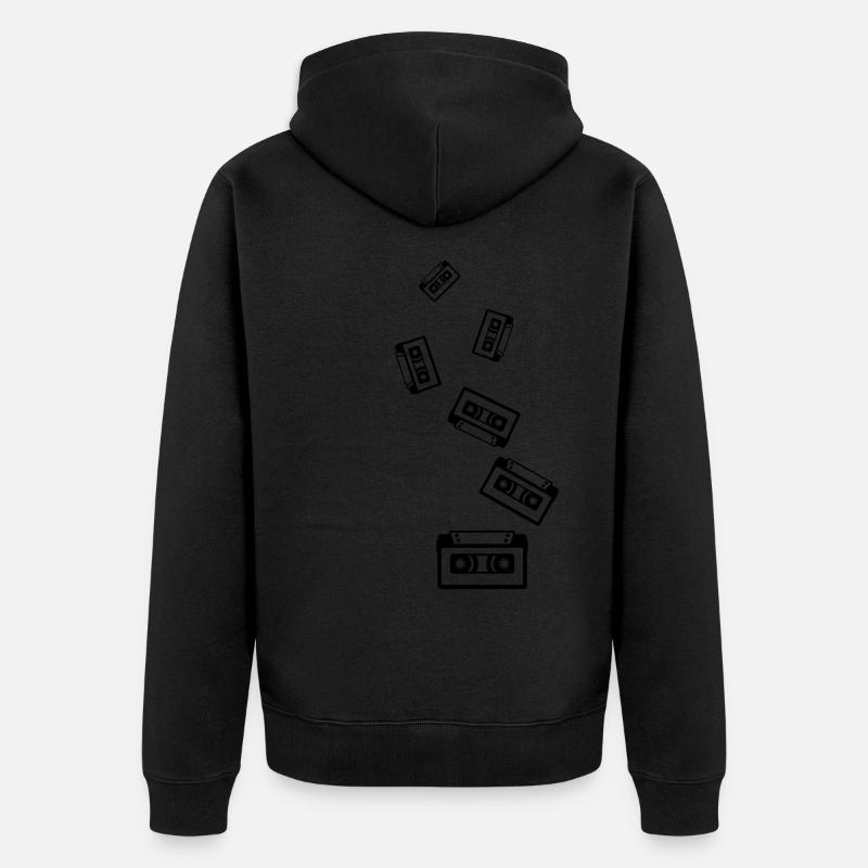 Symbole de cassette - Veste à capuche bio Premium Unisexe - noir