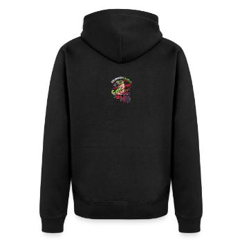 Schlagzeuger Geschenk Schlagzeugspieler Drummer - Unisex Premium Bio Zip Hoodie - Schwarz - Hinten - Nico (187cm)
