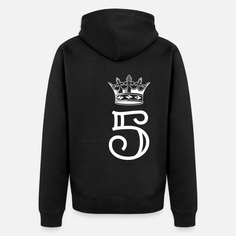 5 Couronne numérique - Veste à capuche bio Premium Unisexe - noir