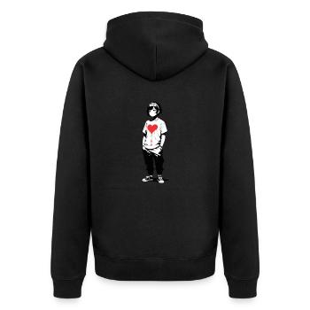 Street Art Girl 23250 - Unisex Premium Organic Zip Hoodie - black - Back - Nico (187cm)