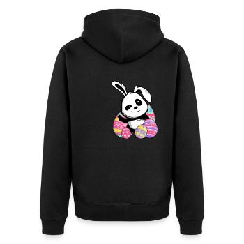 Easter Panda - Unisex Premium Organic Zip Hoodie - black - Back - Nico (187cm)
