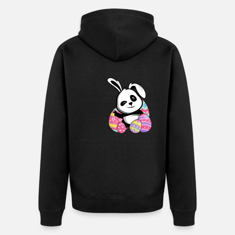 Lapin de Pâques Panda - Veste à capuche bio Premium Unisexe - noir