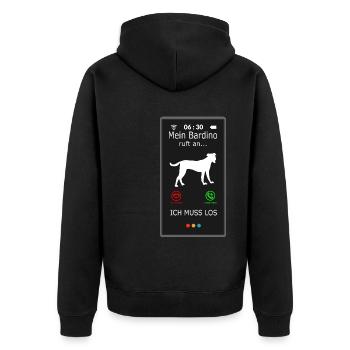 Bardino Majorero Canario appelle drôle en disant - Veste à capuche bio Premium Unisexe - noir - Dos - Nico (187cm)