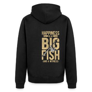 Angler Spruch zum Angeln Angel - Unisex Premium Bio Zip Hoodie - Schwarz - Hinten - Nico (187cm)