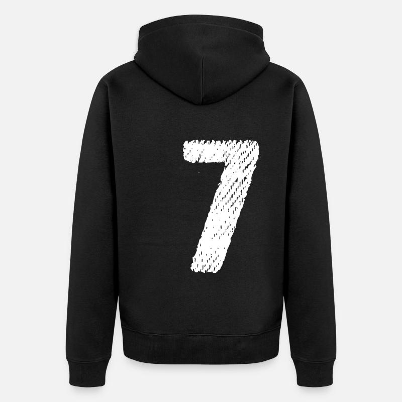 Maillot numéro 7 - Veste à capuche bio Premium Unisexe - noir