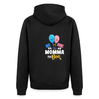 He or She Momma To Bee Best Mom Ever Motherhood - Unisex Premium Bio Zip Hoodie - Schwarz - Hinten - Nico (187cm)
