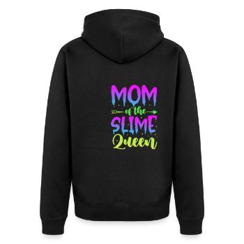 Mom of the Slime queen - Unisex Premium Bio Zip Hoodie - Schwarz - Hinten - Nico (187cm)