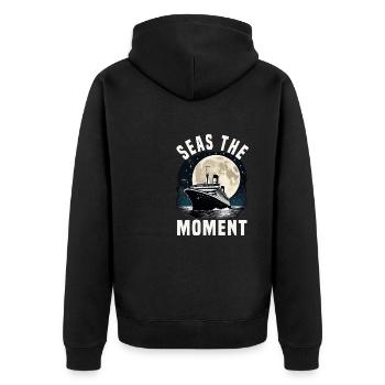 Seas The Moment Cruise Ship Vacation Group - Unisex Premium Organic Zip Hoodie - black - Back - Nico (187cm)