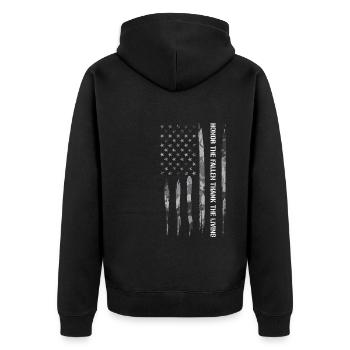 Honorez les morts Remerciez les vivants - Veste à capuche bio Premium Unisexe - noir - Dos - Nico (187cm)