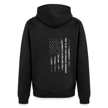 Time To Get Star Spangled Hammered - Unisex Premium Organic Zip Hoodie - black - Back - Nico (187cm)