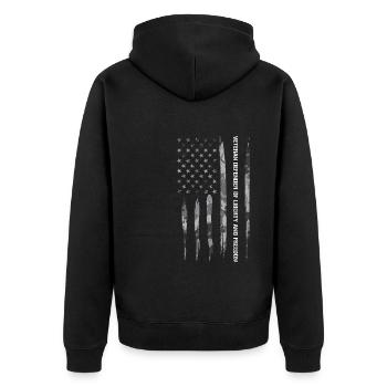 Vétéran Défenseur De La Liberté Et... - Veste à capuche bio Premium Unisexe - noir - Dos - Nico (187cm)