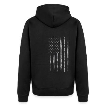 Je suis un Américain, j’ai le droit... - Veste à capuche bio Premium Unisexe - noir - Dos - Nico (187cm)