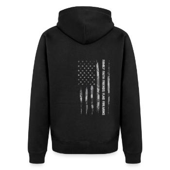 Family Faith Friends Flag Firearms - Unisex Premium Organic Zip Hoodie - black - Back - Nico (187cm)