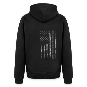 Merica Drinkin' Booze And Refusi... - Unisex Premium Bio Zip Hoodie - Schwarz - Hinten - Nico (187cm)