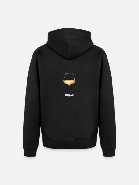 Glas Weißwein - Unisex Premium Bio Zip Hoodie - Schwarz
