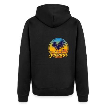 Florida USA Amerika - Unisex Premium Bio Zip Hoodie - Schwarz - Hinten - Nico (187cm)