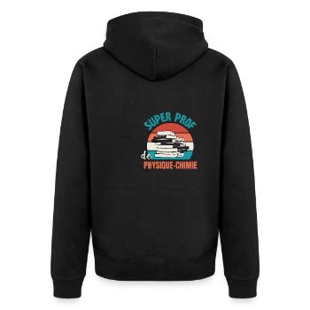 super prof de physique-chimie - Veste à capuche bio Premium Unisexe - noir - Dos - Nico (187cm)