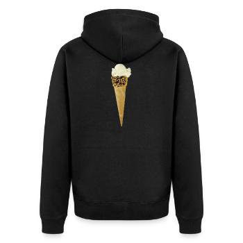 ice cream ice cream restaurant ice cream sundae51 - Unisex Premium Organic Zip Hoodie - black - Back - Nico (187cm)
