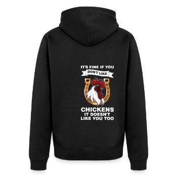 Hühnerhaltung Tierhaltung Geschenk - Unisex Premium Bio Zip Hoodie - Schwarz - Hinten - Nico (187cm)