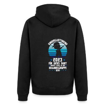 Kindergarten 2023 Dabbing Kindergartenanfänger Ges - Unisex Premium Bio Zip Hoodie - Schwarz - Hinten - Nico (187cm)