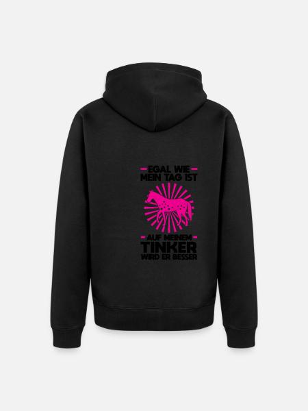 Tinker Pferd Pferde Geschenk - Unisex Premium Bio Zip Hoodie - Schwarz