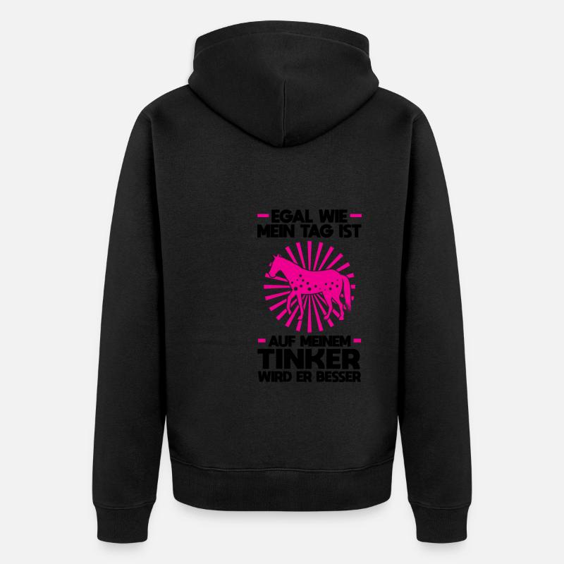 Tinker Pferd Pferde Geschenk - Unisex Premium Bio Zip Hoodie - Schwarz