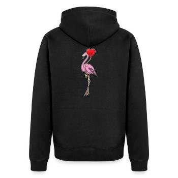 Ballon flamant rose - Veste à capuche bio Premium Unisexe - noir - Dos - Nico (187cm)