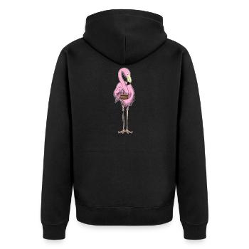 Gâteau flamant rose - Veste à capuche bio Premium Unisexe - noir - Dos - Nico (187cm)
