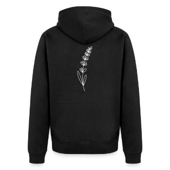Lavender line illustration - Unisex Premium Organic Zip Hoodie - black - Back - Nico (187cm)