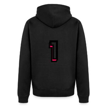1. 1 YEAR. 1ST ANNIVERSARY. BIRTHDAY 1 YEAR - Unisex Premium Organic Zip Hoodie - black - Back - Nico (187cm)