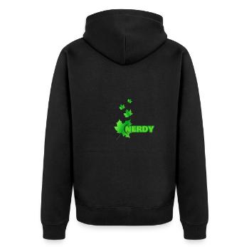Nerd - Unisex Premium Organic Zip Hoodie - black - Back - Nico (187cm)