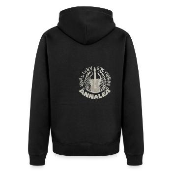 Gift for Annalea - Unisex Premium Organic Zip Hoodie - black - Back - Nico (187cm)