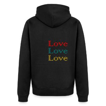 LOVE,JUST MARRIED,VIVE LES MARIES,EVJF,COUPLE - Unisex Premium Organic Zip Hoodie - black - Back - Nico (187cm)