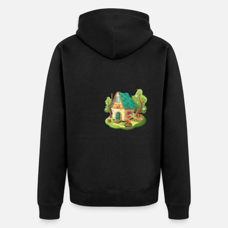Märchen Haus Metzger Fleischerei - Unisex Premium Bio Zip Hoodie - Schwarz