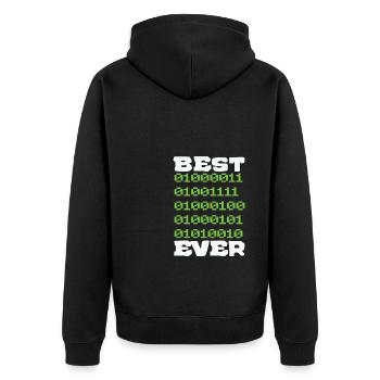 Best Coder ever Father Men Funny Nerd - Unisex Premium Organic Zip Hoodie - black - Back - Nico (187cm)