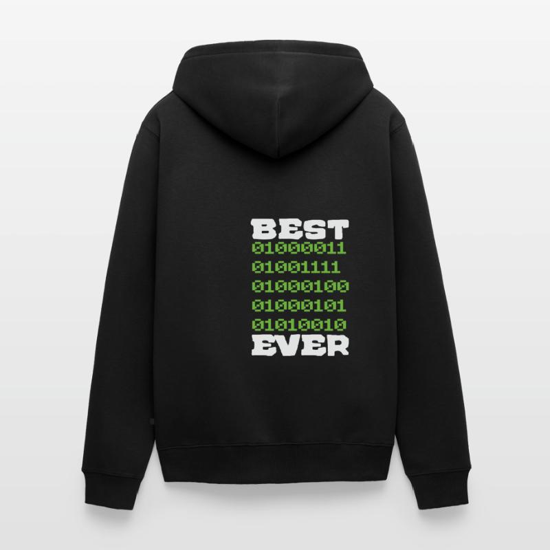 Best Coder ever Father Men Funny Nerd Unisex Premium Bio Zip Hoodie