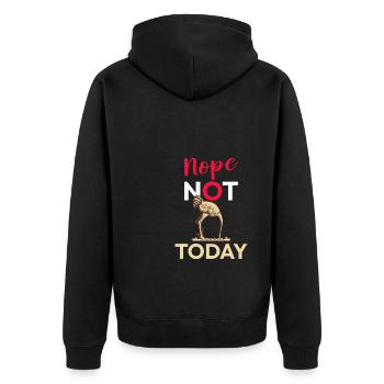 Funny Cute Ostrich - Unisex Premium Bio Zip Hoodie - Schwarz - Hinten - Nico (187cm)