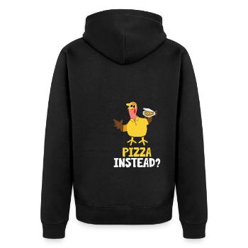 Thanksgiving Turkey Pizza à la place - Veste à capuche bio Premium Unisexe - noir - Dos - Nico (187cm)
